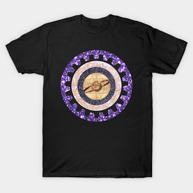 Steampunk Celestial Spheres T-Shirt by Celtic Morrigan